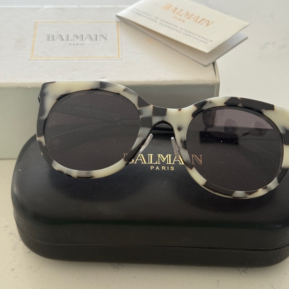 Balmain Black and White Patterned Sunglasses